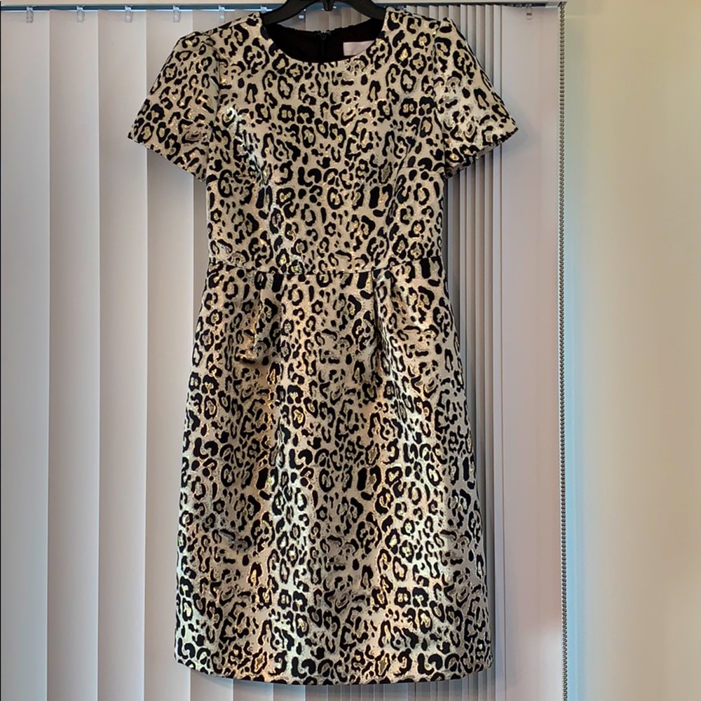 Rachel Parcell Leopard Print Midi Dress in Black and Cream
